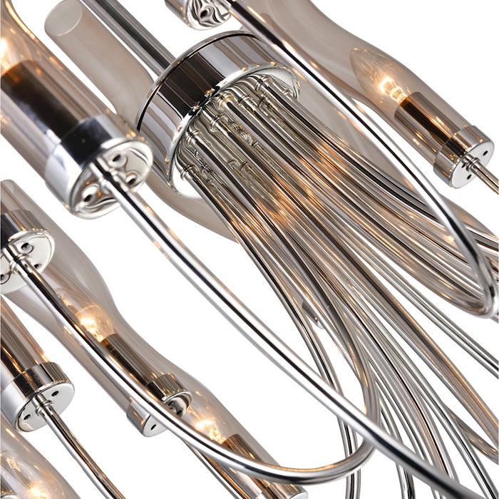 CWI Meduse 22 Light Up Chandelier, Polished Nickel/Champagne