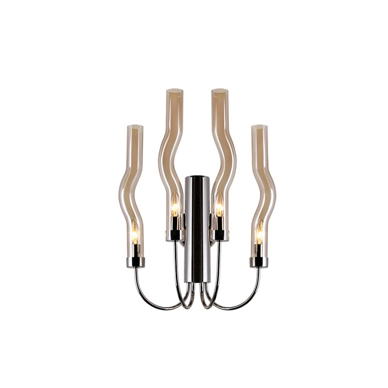CWI Meduse 4 Light Wall Sconce, Polished Nickel/Champagne