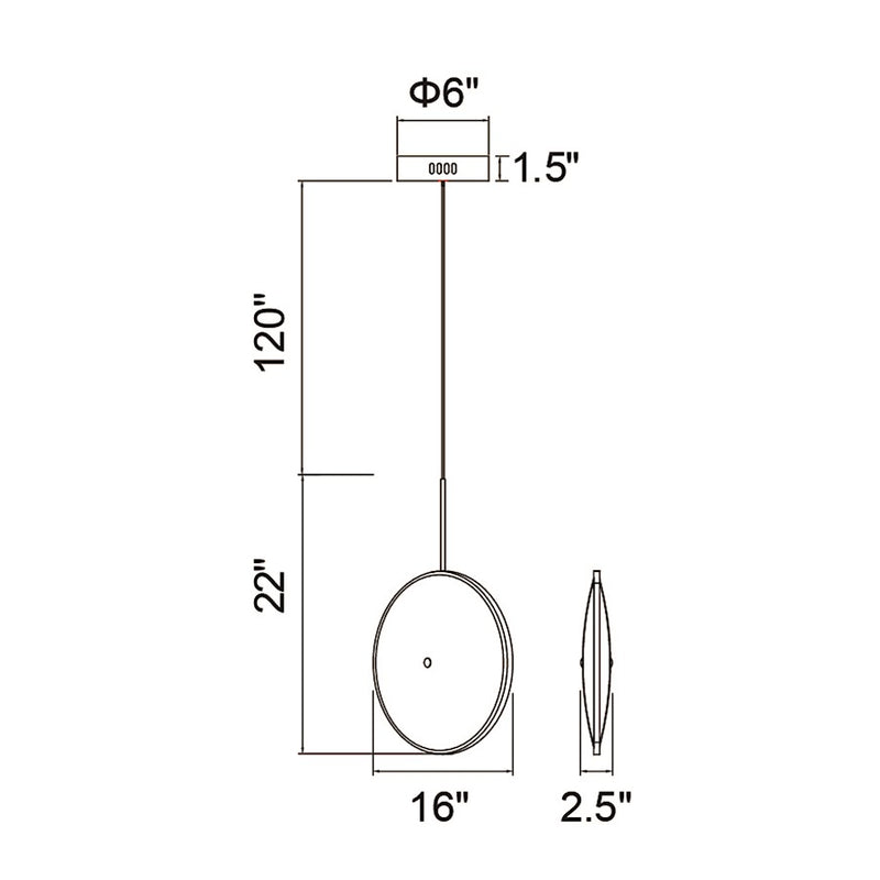 CWI Lighting Ovni 16" Down Pendant, Brass
