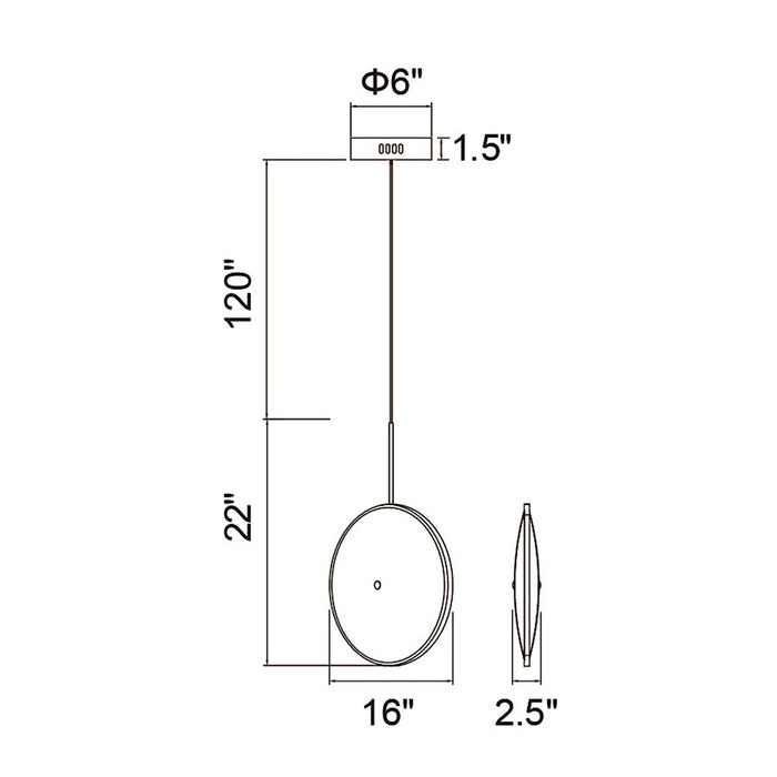 CWI Lighting Ovni 16" Down Pendant, Brass