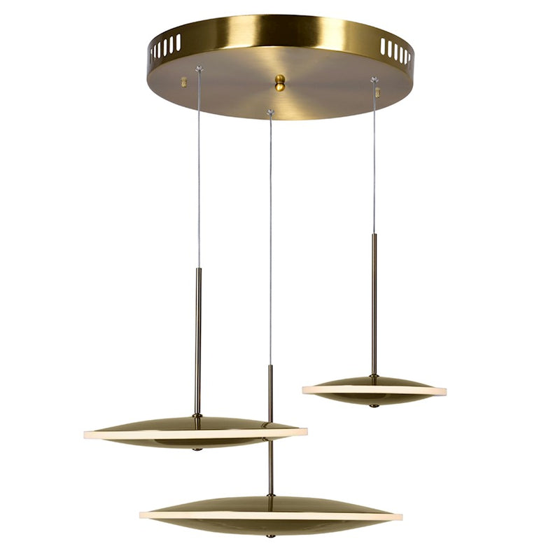 CWI Lighting Ovni Multi Point Pendant, Brass