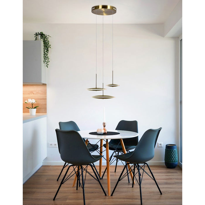 CWI Lighting Ovni Multi Point Pendant, Brass