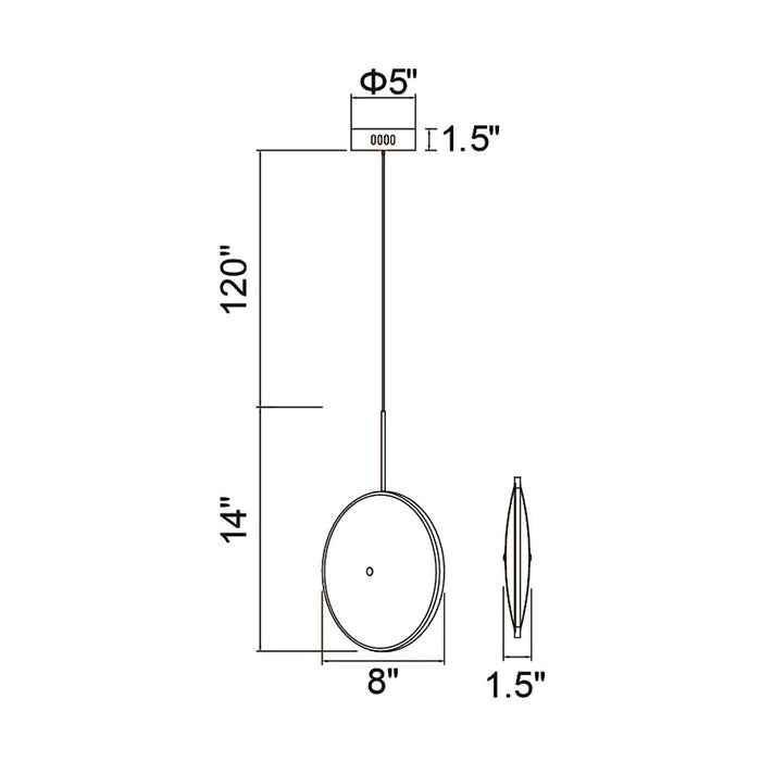 CWI Lighting Ovni 8" Down Mini Pendant, Brass