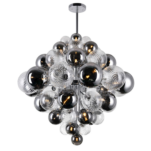 CWI Pallocino 27 Light Down Chandelier, Chrome/Clear/Smoke - 1205P36-27-601