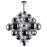 CWI Pallocino 27 Light Down Chandelier, Chrome/Clear/Smoke