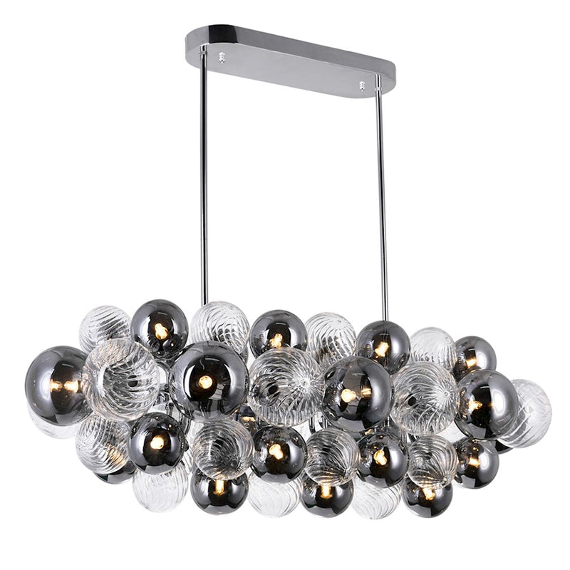 CWI Lighting Pallocino 27 Light Chandelier, Chrome/Clear/Smoke