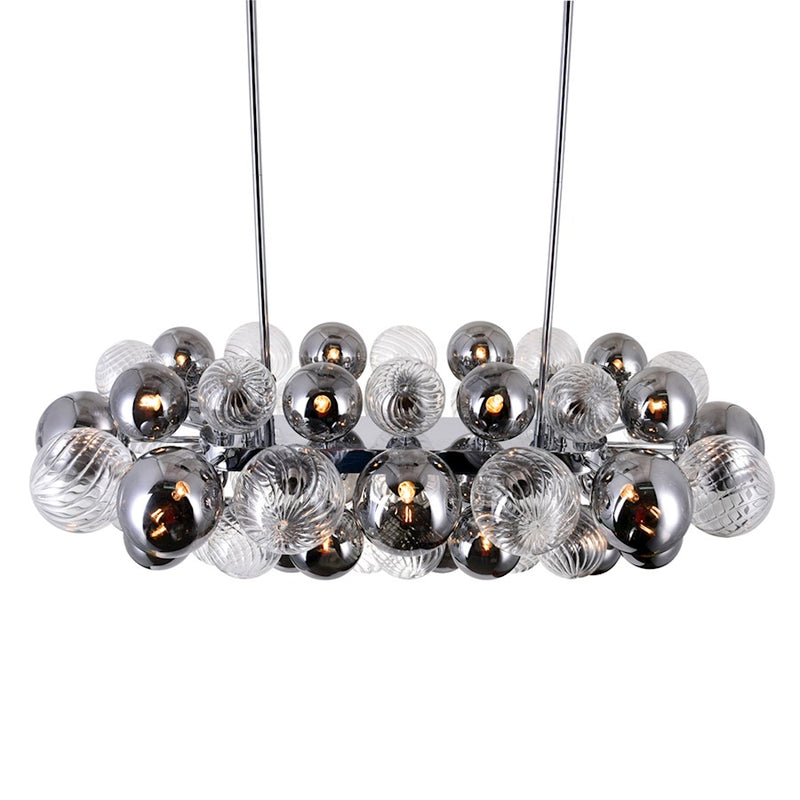 CWI Lighting Pallocino 27 Light Chandelier, Chrome/Clear/Smoke