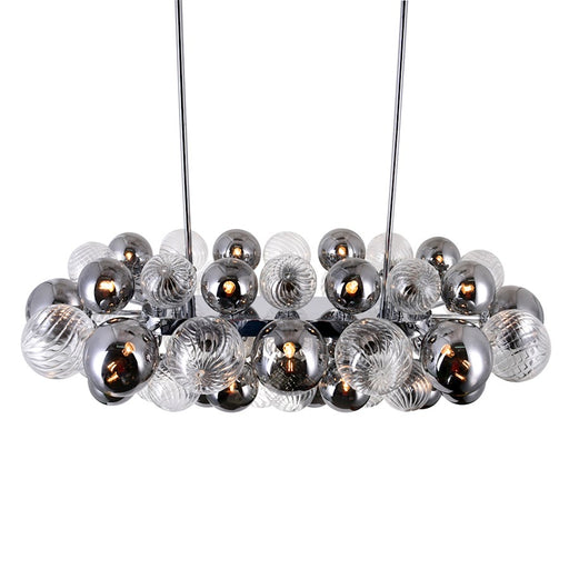 CWI Lighting Pallocino 27 Light Chandelier, Chrome/Clear/Smoke