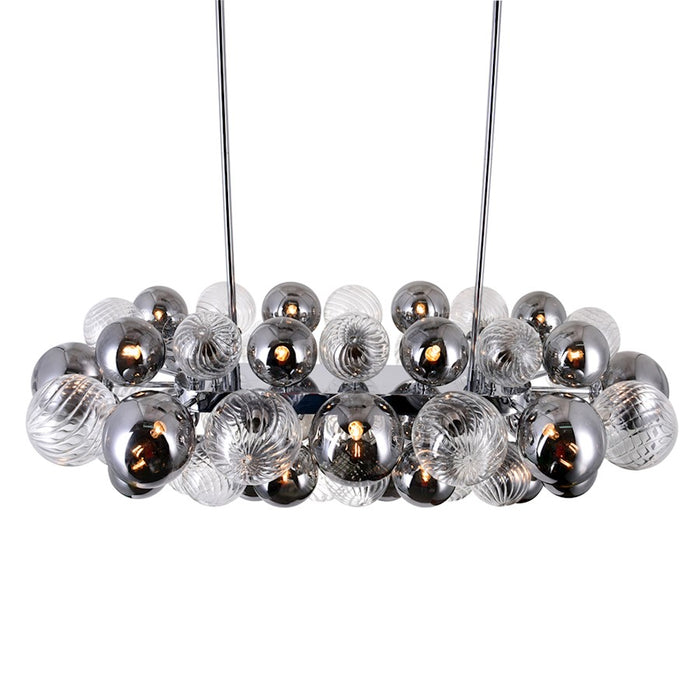 CWI Lighting Pallocino 27 Light Chandelier, Chrome/Clear/Smoke