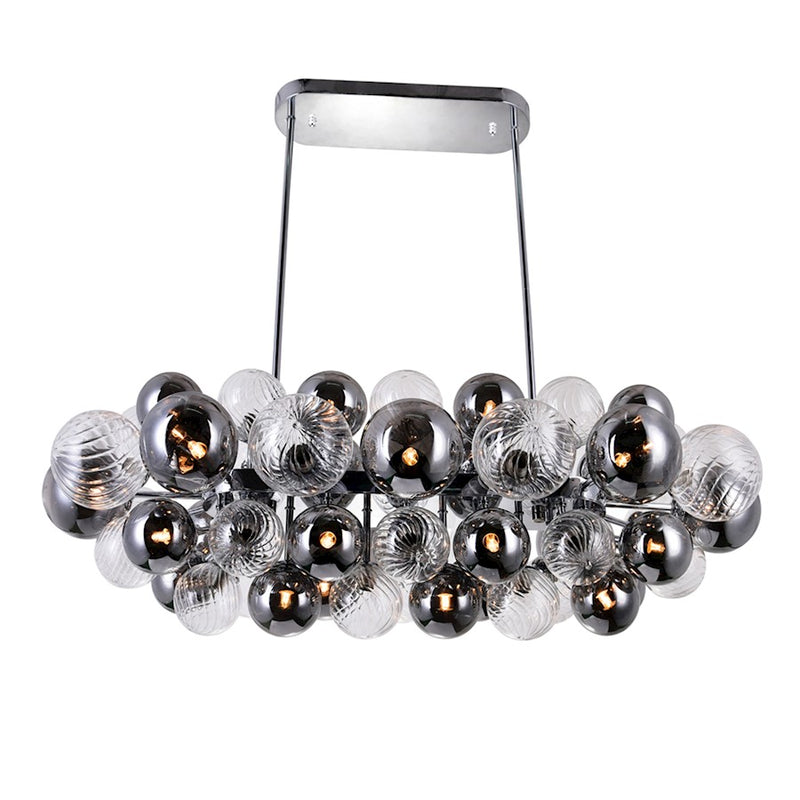 CWI Lighting Pallocino 27 Light Chandelier, Chrome/Clear/Smoke
