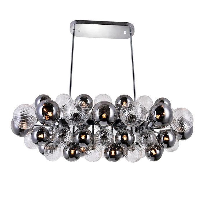 CWI Lighting Pallocino 27 Light Chandelier, Chrome/Clear/Smoke