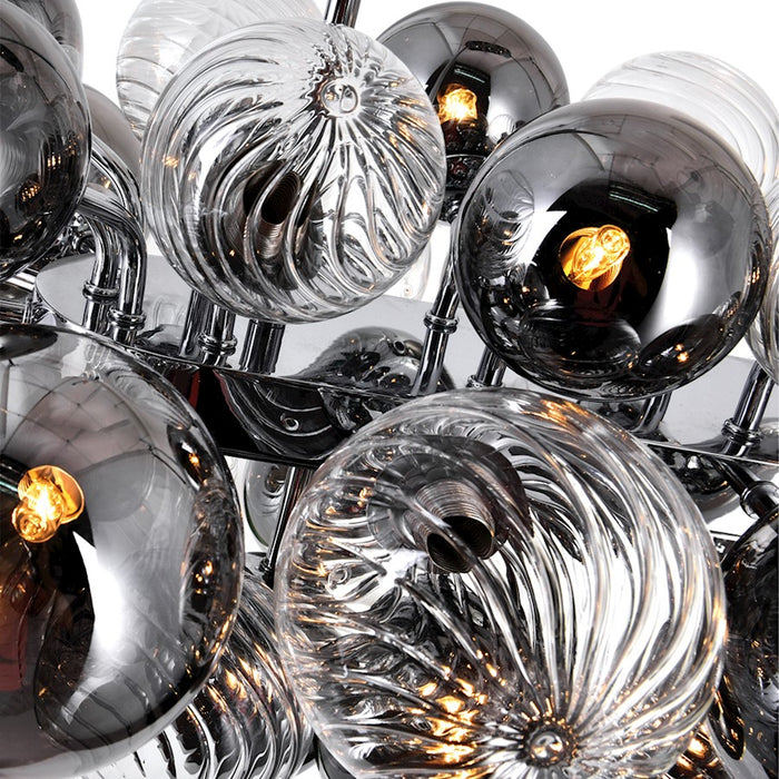 CWI Lighting Pallocino 27 Light Chandelier, Chrome/Clear/Smoke