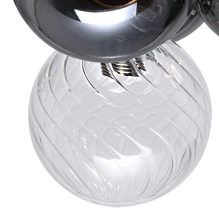 CWI Lighting Pallocino 3 Light Wall Sconce, Chrome/Clear/Smoke
