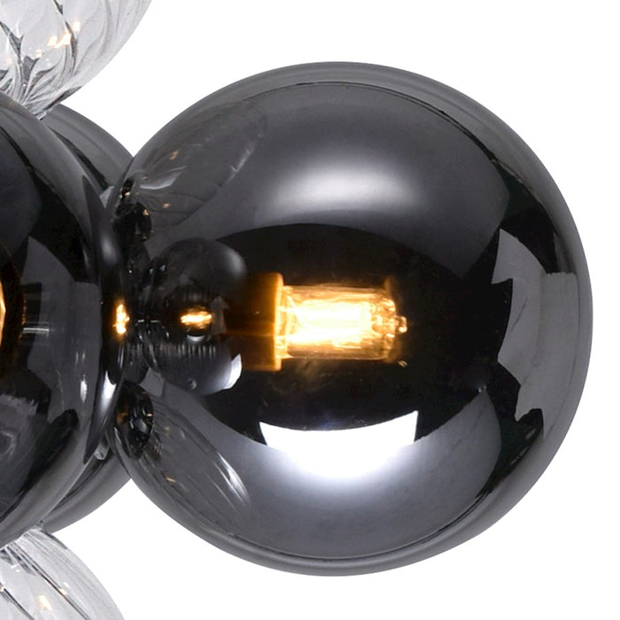 CWI Lighting Pallocino 3 Light Wall Sconce, Chrome/Clear/Smoke