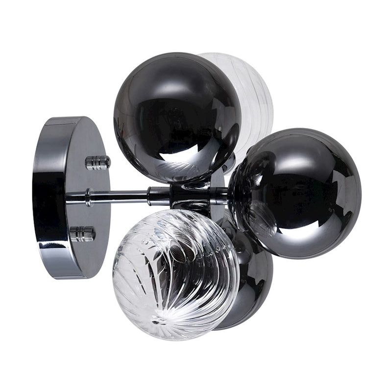CWI Lighting Pallocino 3 Light Wall Sconce, Chrome/Clear/Smoke