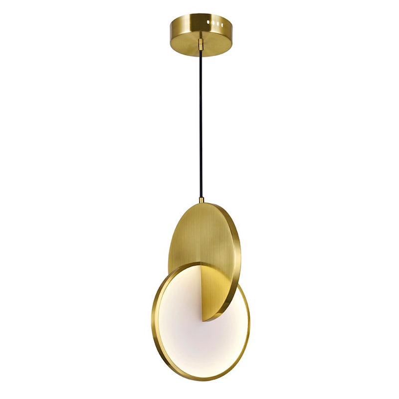 CWI Lighting Tranche Down Mini Pendant, Brushed Brass