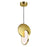 CWI Lighting Tranche Down Mini Pendant, Brushed Brass