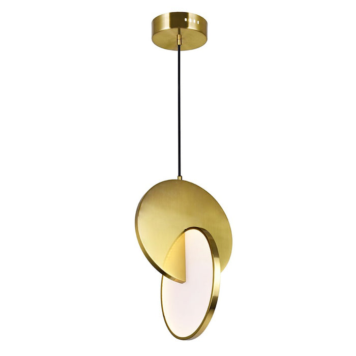 CWI Lighting Tranche Down Mini Pendant, Brushed Brass