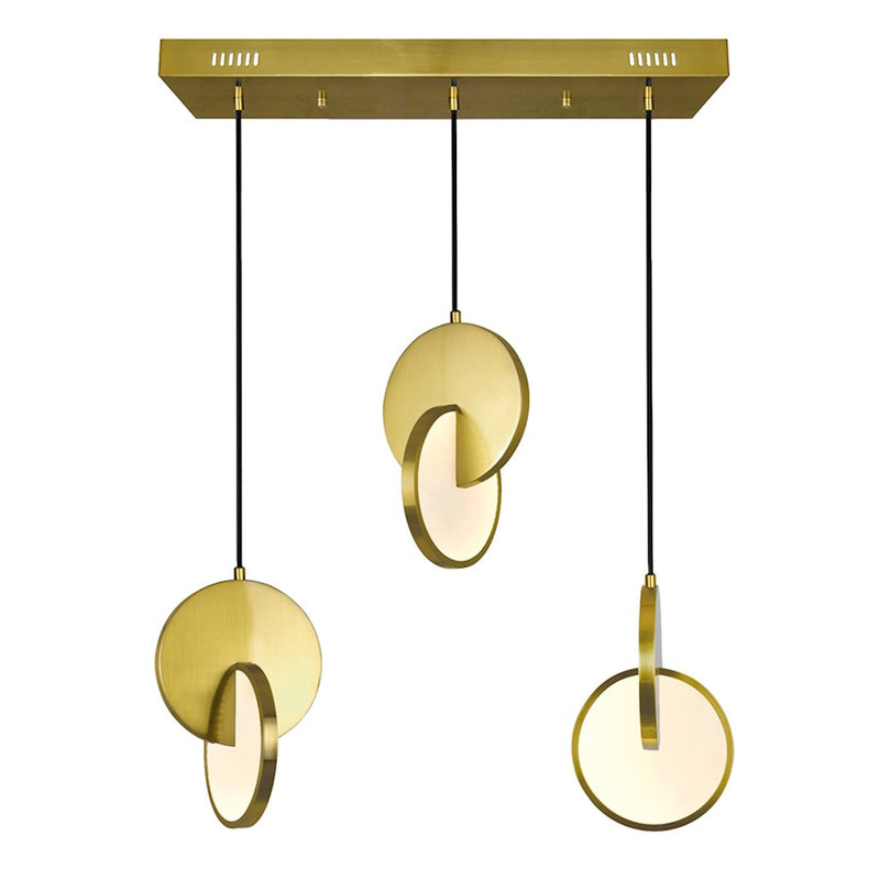 CWI Lighting Tranche Chandelier, Brushed Brass