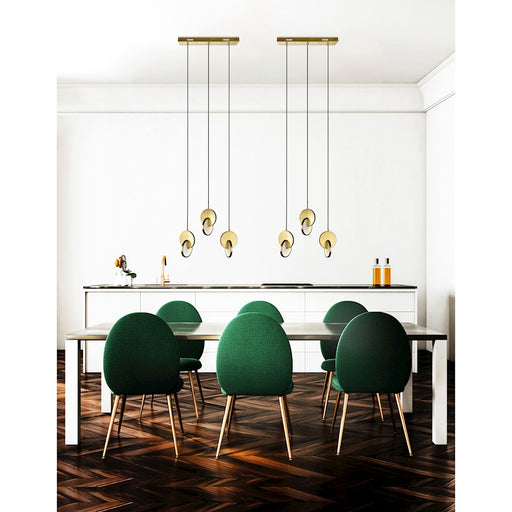 CWI Lighting Tranche Chandelier, Brushed Brass