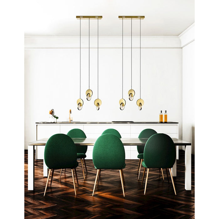 CWI Lighting Tranche Chandelier, Brushed Brass