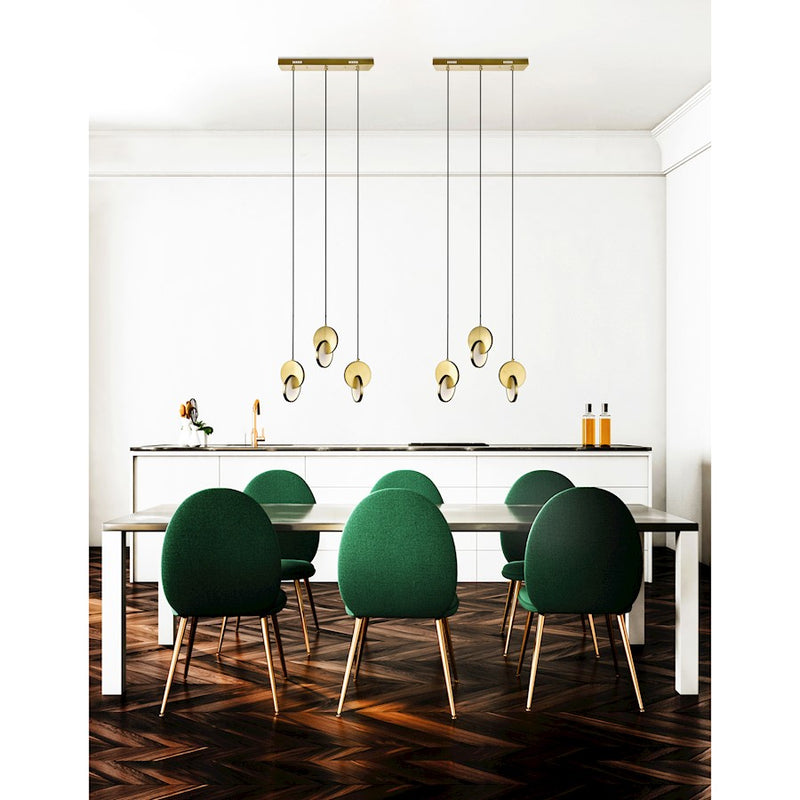 CWI Lighting Tranche Chandelier, Brushed Brass