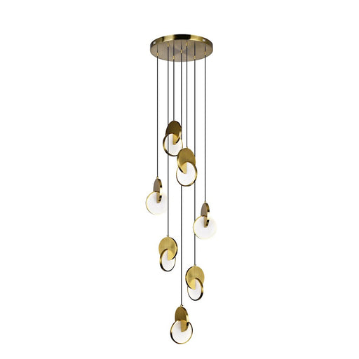 CWI Lighting Tranche 24" Multi Point Pendant, Brushed Brass
