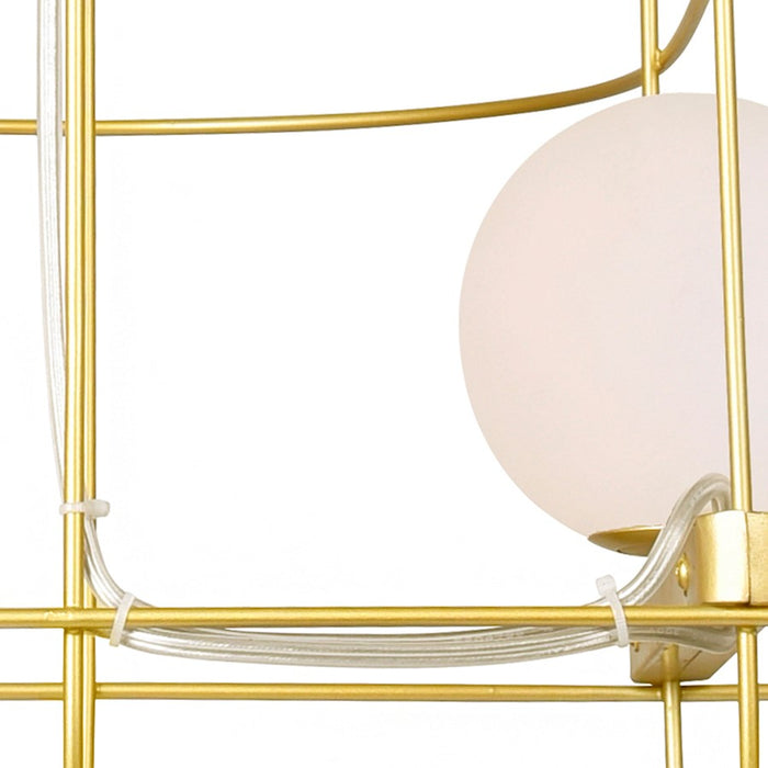 CWI Orbit 3 Light Down Chandelier, Medallion Gold/Frosted