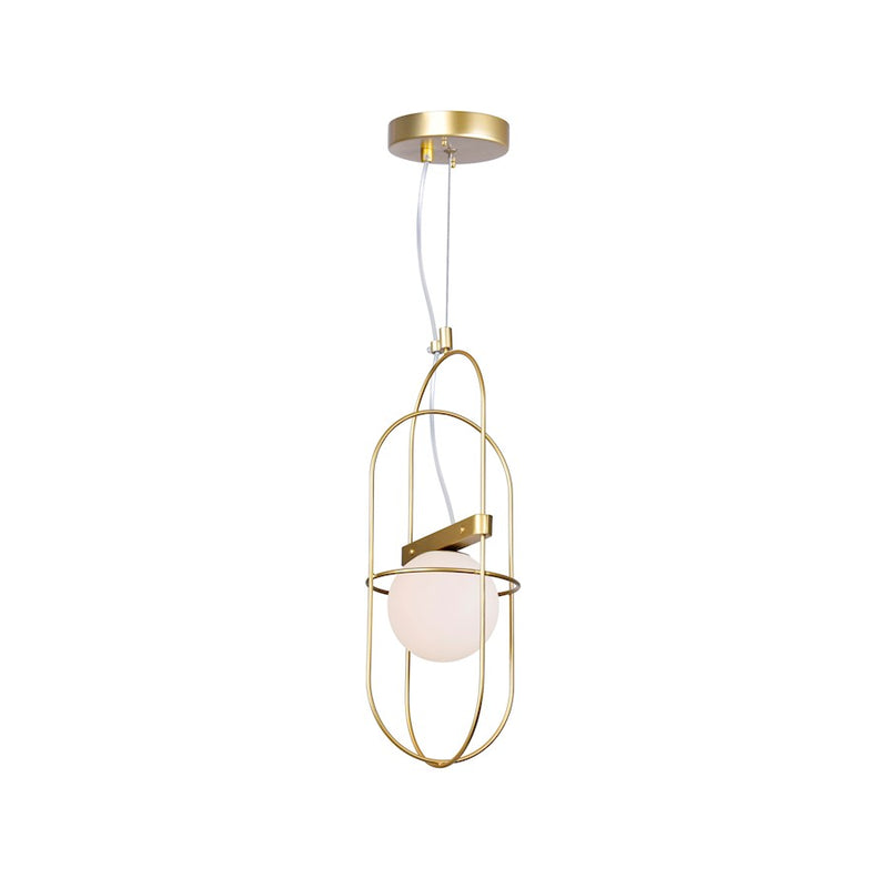 CWI Orbit 1 Light Down Mini Pendant, Medallion Gold/Frosted