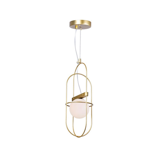 CWI Orbit 1 Light Down Mini Pendant, Medallion Gold/Frosted - 1209P7-1-169