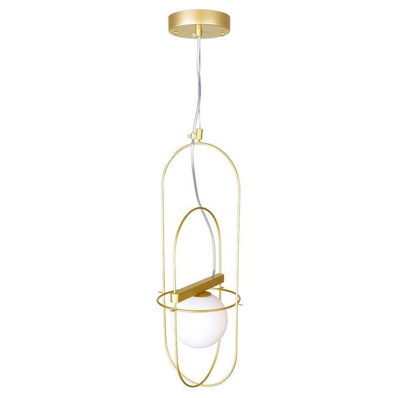 CWI Orbit 1 Light Down Mini Pendant, Medallion Gold/Frosted