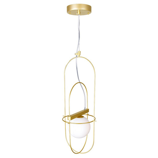 CWI Orbit 1 Light Down Mini Pendant, Medallion Gold/Frosted