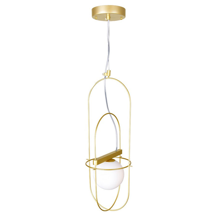 CWI Orbit 1 Light Down Mini Pendant, Medallion Gold/Frosted