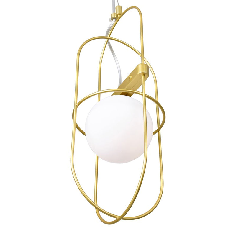 CWI Orbit 1 Light Down Mini Pendant, Medallion Gold/Frosted