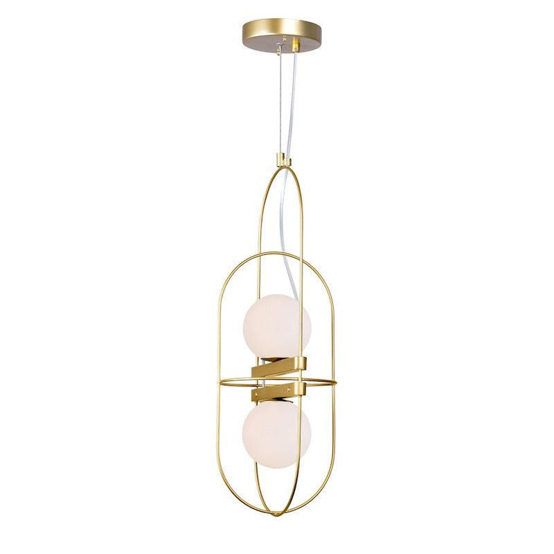 CWI Lighting Orbit 2 Light Down Pendant, Medallion Gold/Frosted