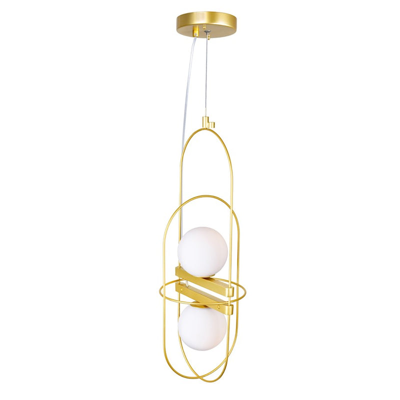 CWI Lighting Orbit 2 Light Down Pendant, Medallion Gold/Frosted