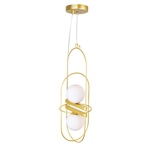 CWI Lighting Orbit 2 Light Down Pendant, Medallion Gold/Frosted