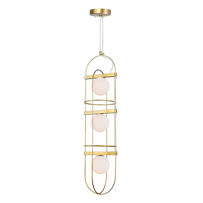 CWI Lighting Orbit 3 Light Down Pendant, Medallion Gold/Frosted - 1209P7-3-169