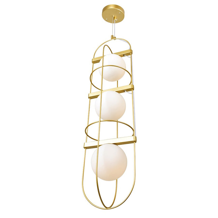 CWI Lighting Orbit 3 Light Down Pendant, Medallion Gold/Frosted