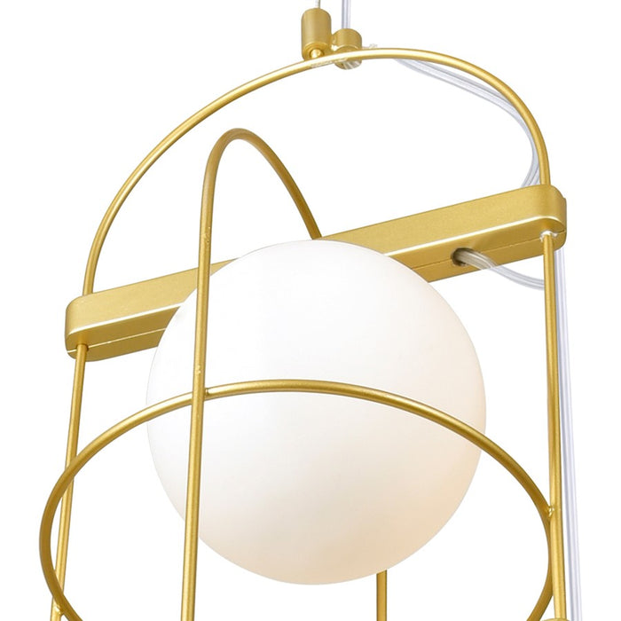 CWI Lighting Orbit 3 Light Down Pendant, Medallion Gold/Frosted