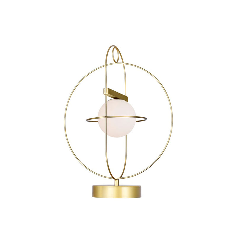 CWI Lighting Orbit 1-Lt 14" Table Lamp, Medallion Gold/Frosted