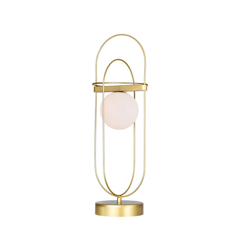 CWI Lighting Orbit 1 Light 7" Table Lamp, Medallion Gold/Frosted