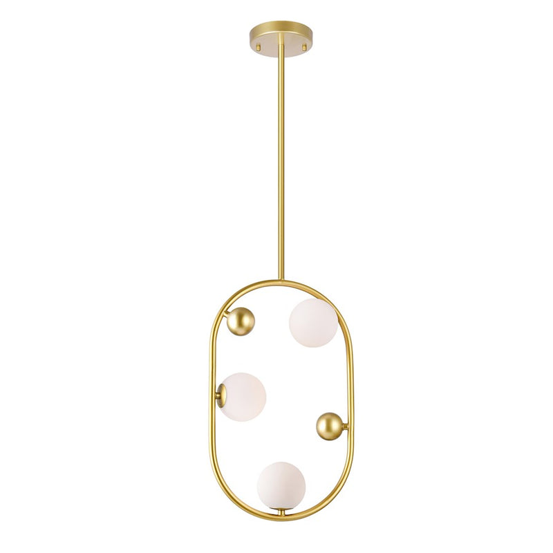 CWI Celeste 3 Light Down Mini Pendant, Medallion Gold/Frosted
