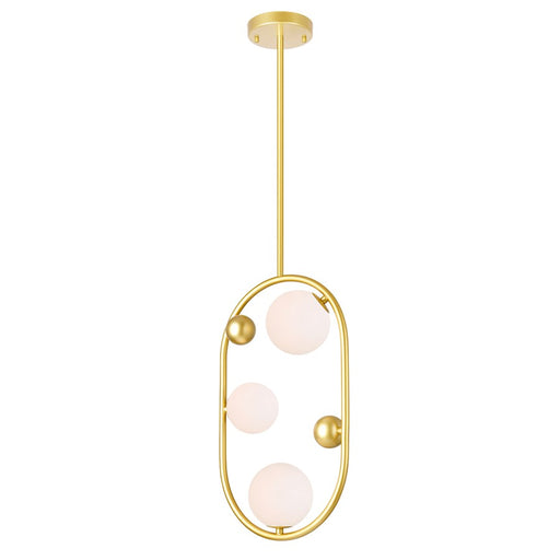 CWI Celeste 3 Light Down Mini Pendant, Medallion Gold/Frosted