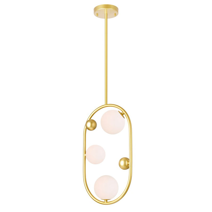 CWI Celeste 3 Light Down Mini Pendant, Medallion Gold/Frosted