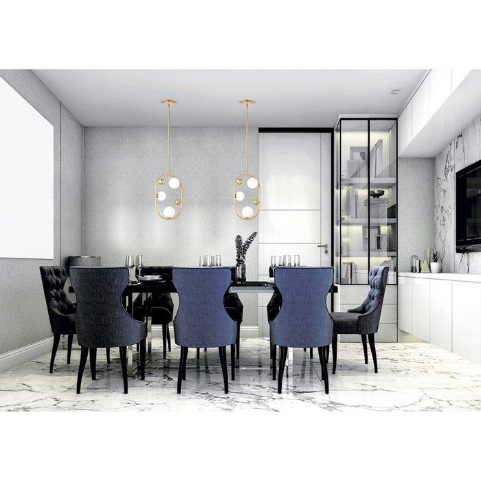 CWI Celeste 3 Light Down Mini Pendant, Medallion Gold/Frosted
