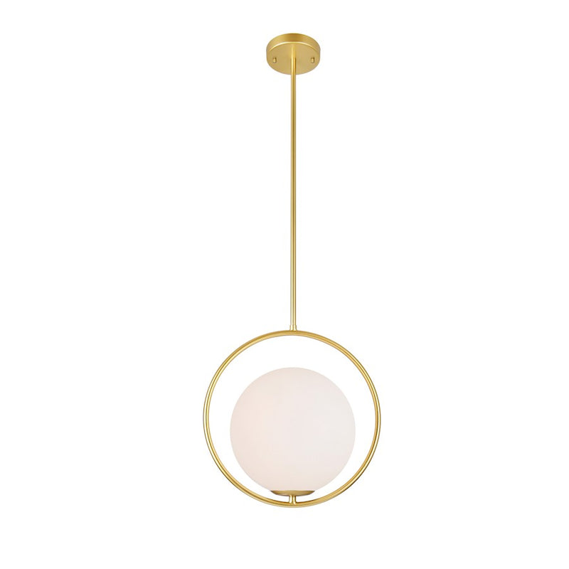 CWI Celeste 1-Lt 14" Down Mini Pendant, Medallion Gold/Frosted