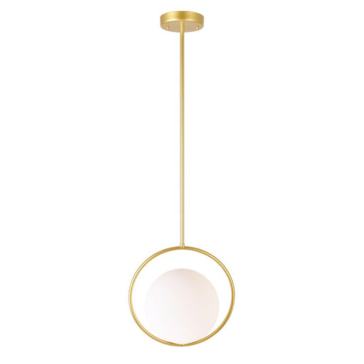 CWI Celeste 1-Lt 14" Down Mini Pendant, Medallion Gold/Frosted