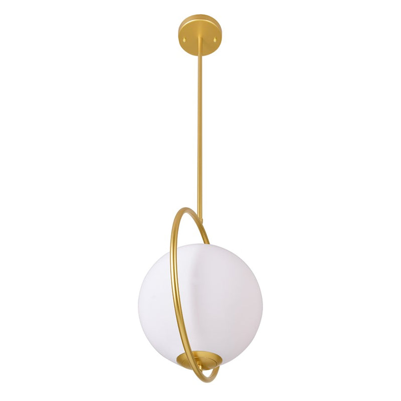 CWI Celeste 1-Lt 14" Down Mini Pendant, Medallion Gold/Frosted
