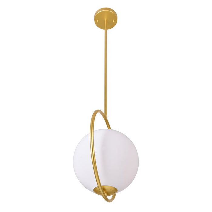 CWI Celeste 1-Lt 14" Down Mini Pendant, Medallion Gold/Frosted